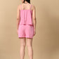 Women's Pink Sleeveless Top & Shorts Co-ord Set
