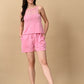 Women's Pink Sleeveless Top & Shorts Co-ord Set