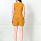Women's Mustard Sleeveless Top & Shorts Co-ord Set