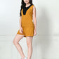 Women's Mustard Sleeveless Top & Shorts Co-ord Set
