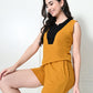 Women's Mustard Sleeveless Top & Shorts Co-ord Set