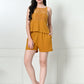 Women's Mustard Sleeveless Cotton Co-ord Set