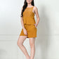 Women's Mustard Sleeveless Cotton Co-ord Set