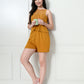 Women's Mustard Sleeveless Cotton Co-ord Set