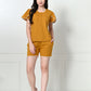 Women's Mustard Yellow Half Sleeve T-Shirt & Shorts Co-ord Set