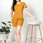 Women's Mustard Yellow Half Sleeve T-Shirt & Shorts Co-ord Set