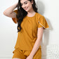 Women's Mustard Yellow Half Sleeve T-Shirt & Shorts Co-ord Set