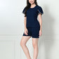 Women's Blue Half Sleeve T-Shirt & Shorts Co-ord Set
