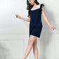 Women's Navy Blue Sleeveless Co-ord Set