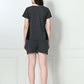 Women's Black Half Sleeve T-Shirt & Shorts Co-ord Set
