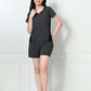 Women's Black Half Sleeve T-Shirt & Shorts Co-ord Set