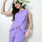 Women's Lavender Sleeveless T-Shirt & Shorts Co-ord Set