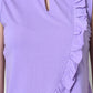 Women's Lavender Sleeveless T-Shirt & Shorts Co-ord Set