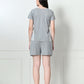 Women's Grey Half Sleeve T-Shirt & Shorts Co-ord Set