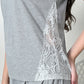 Women's Grey Half Sleeve T-Shirt & Shorts Co-ord Set