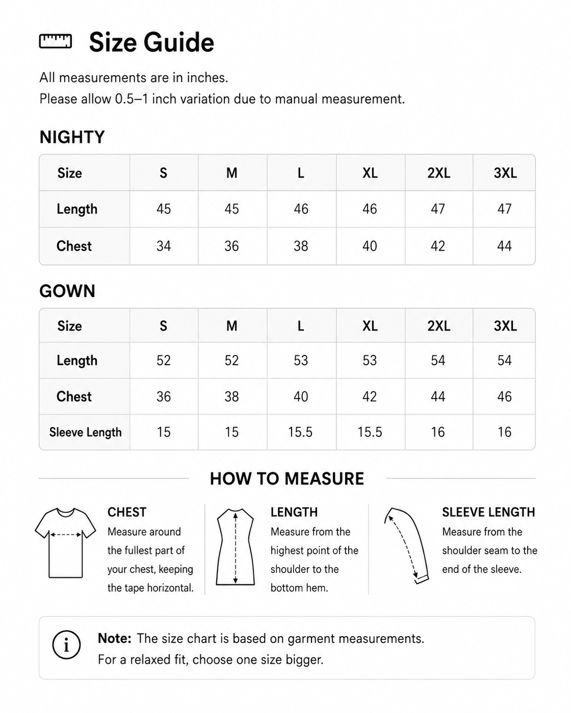 Size Chart