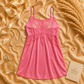 Pink Satin Lycra Babydoll Set — Style II