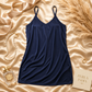 Navy Blue Satin Lycra Babydoll Set — Style II
