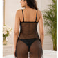 Maroon Net Strap Ruffled Intimate Dress with Brief