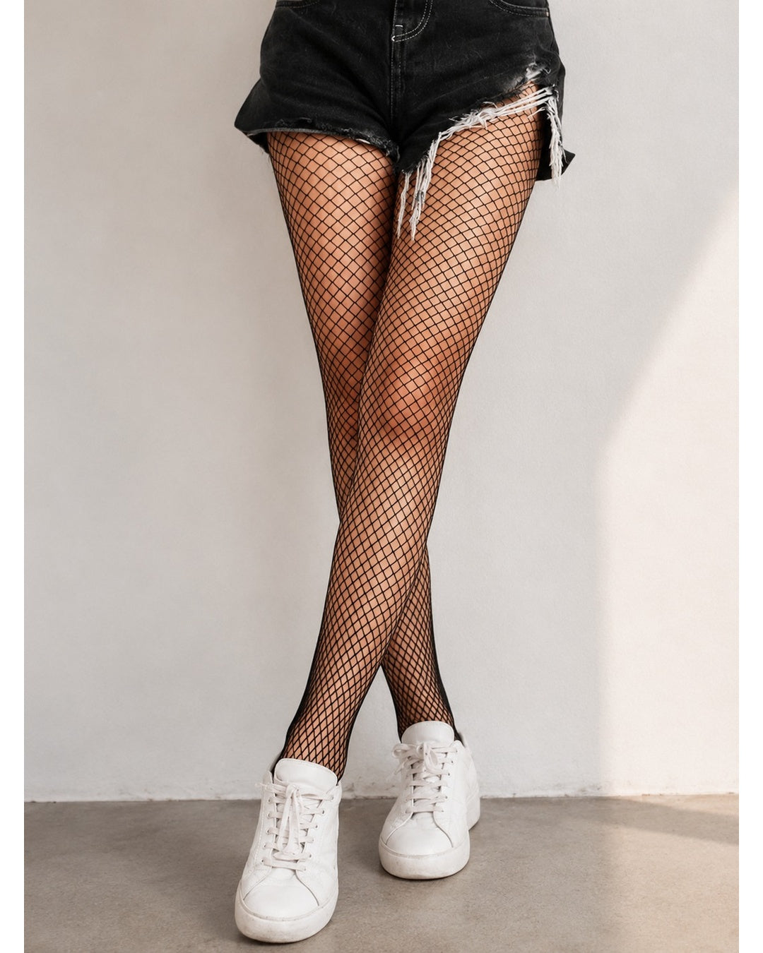Black Fishnet Stockings — Fine Mesh
