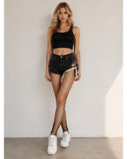 Black Fishnet Stockings — Fine Mesh