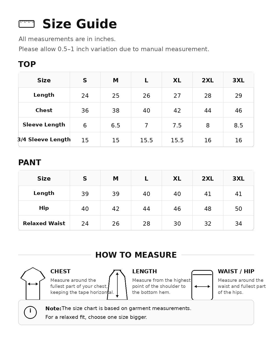 Size Chart