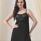 Black Satin Lycra Babydoll Set — Style III