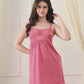 Pink Satin Lycra Babydoll Set — Style II